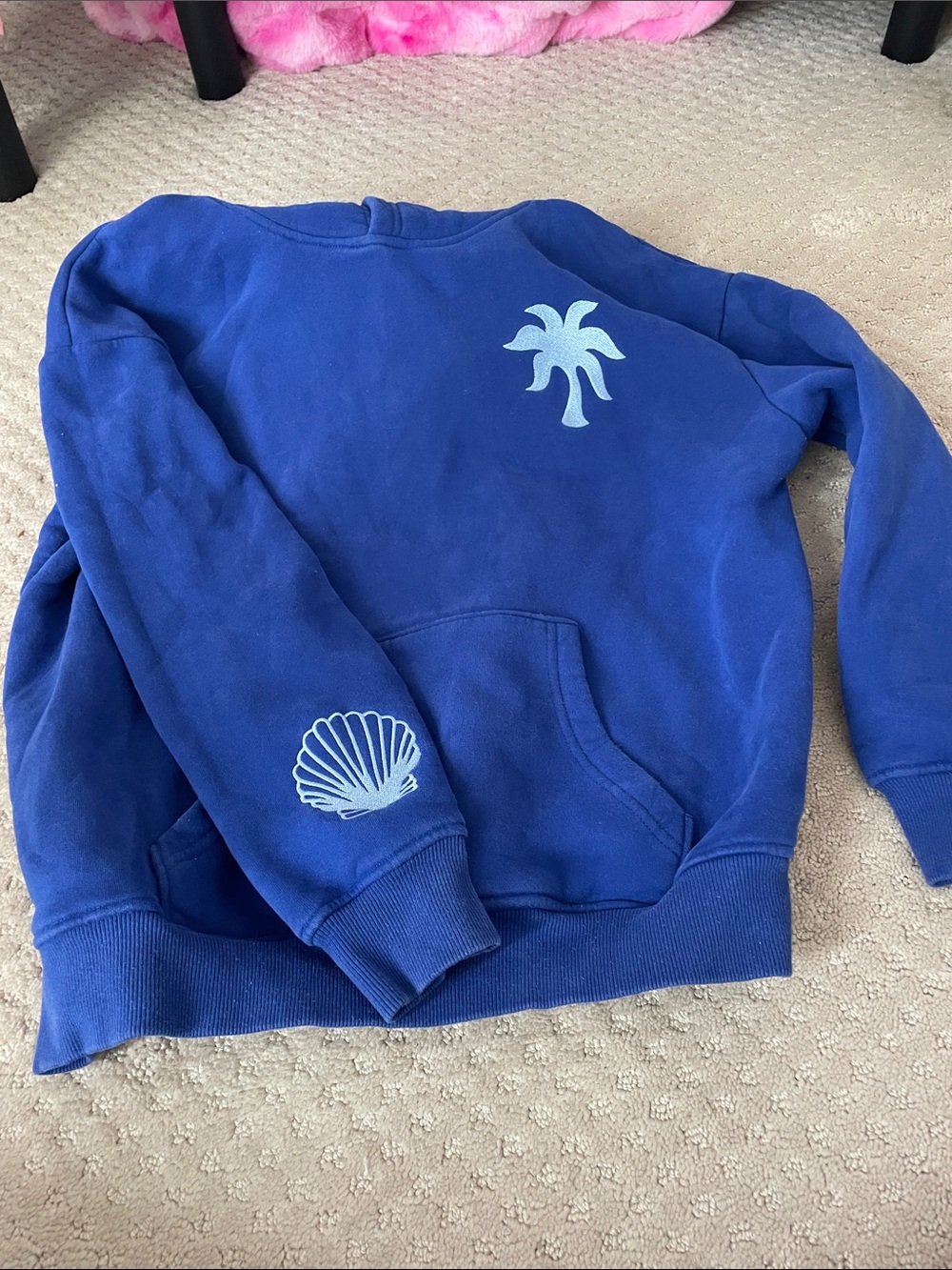 Women’s Blue Palm & Shell Graphic Pullover Sweatshirt